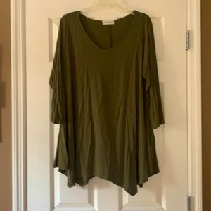 XL army green shirt, loose fit
